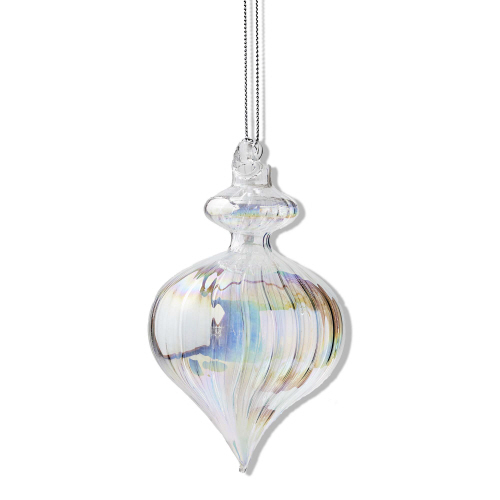 Picture of IRIDESCENT OPTIC GLASS ORNAMENT CLEAR
