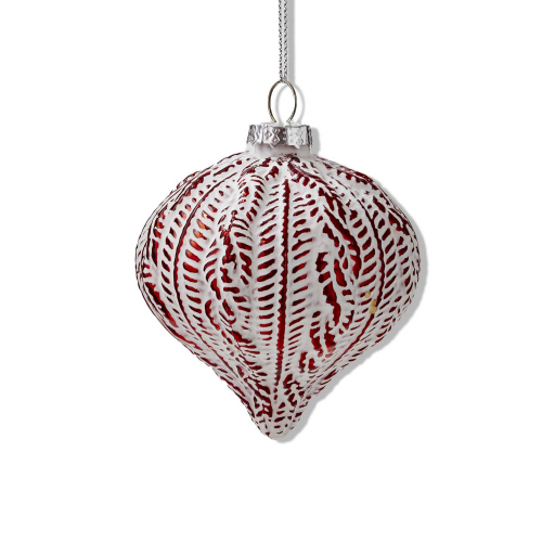 Picture of ANTIQUE DROP ORNAMENT WIDE RED