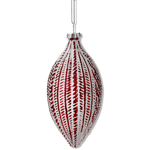 Picture of ANTIQUE DROP ORNAMENT TALL RED