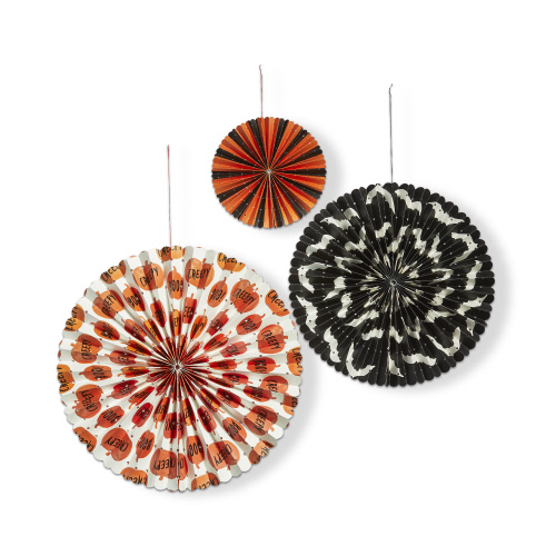 Picture of HALLOWEEN PAPER FAN DECOR S/3