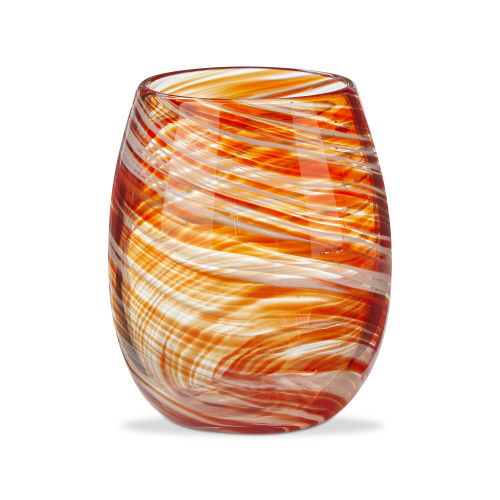 Picture of SWIRL STEMLESS WINE GLASS ORANGE