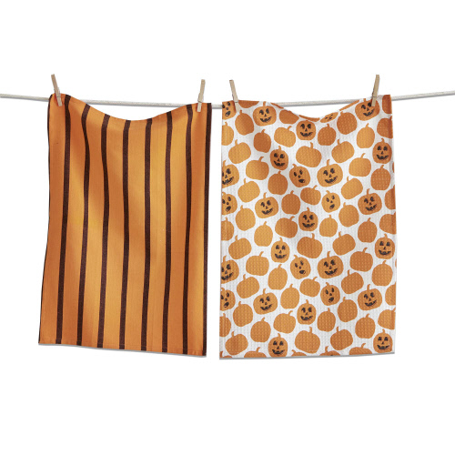 Picture of HALLOWEEN PUMPKIN DISHTOWEL S/2