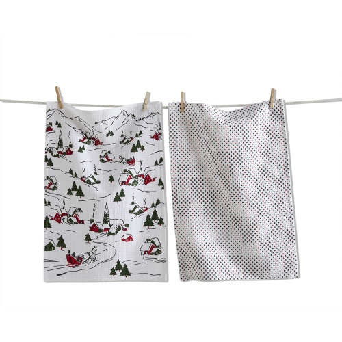 Picture of WINTER VIGNETTE DISHTOWEL S/2