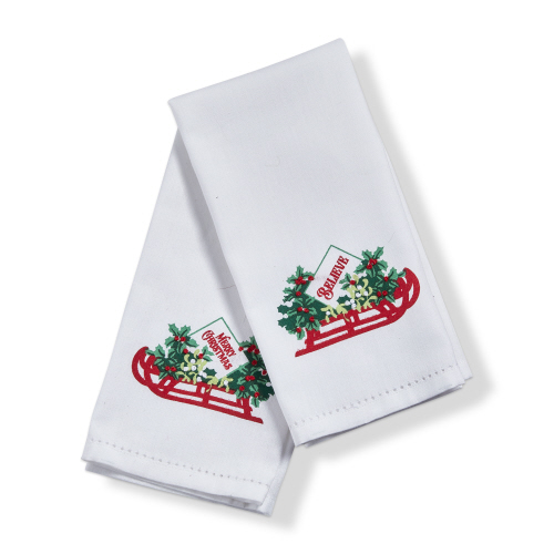 Picture of HOLLY LEAF SLED GUEST TOWEL S/2