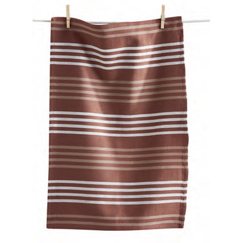 Picture of BASKET WEAVE STRIPE DISHTOWEL LATTE