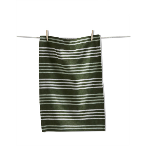 Picture of BASKET WEAVE STRIPE DISHTOWEL GREEN MLT