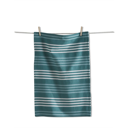 Picture of BASKET WEAVE STRIPE DISHTOWEL TEAL