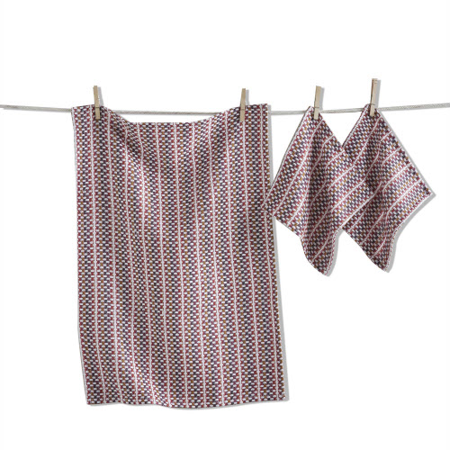 Picture of VARIEGATED DISHTOWEL & CLOTH S/3 HARVEST