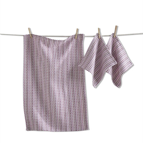 Picture of VARIEGATED DISHTOWEL & CLOTH S/3 PURPLE