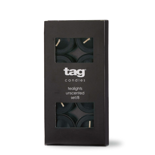 Picture of COLOR STUDIO TEALIGHT CANDLES S/8 BLACK