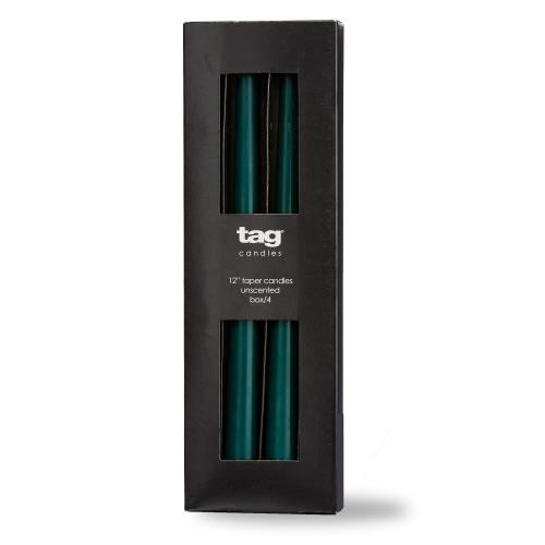 Picture of COLOR STUDIO 12" TAPER CANDLE S/4 DK GRN