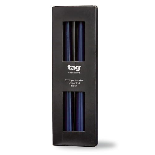 Picture of COLOR STUDIO 12" TAPER CANDLE S/4 NAVY