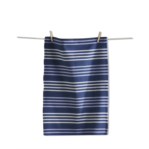 Picture of BASKET WEAVE STRIPE DISHTOWEL BLUE
