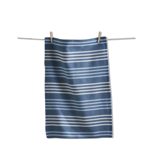 Picture of BASKET WEAVE STRIPE DISHTOWEL TURQUOISE