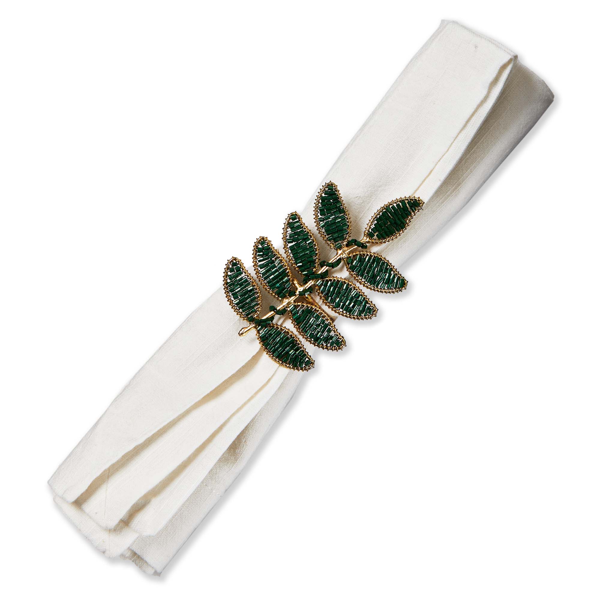 Picture of BEADED LEAF NAPKIN RING