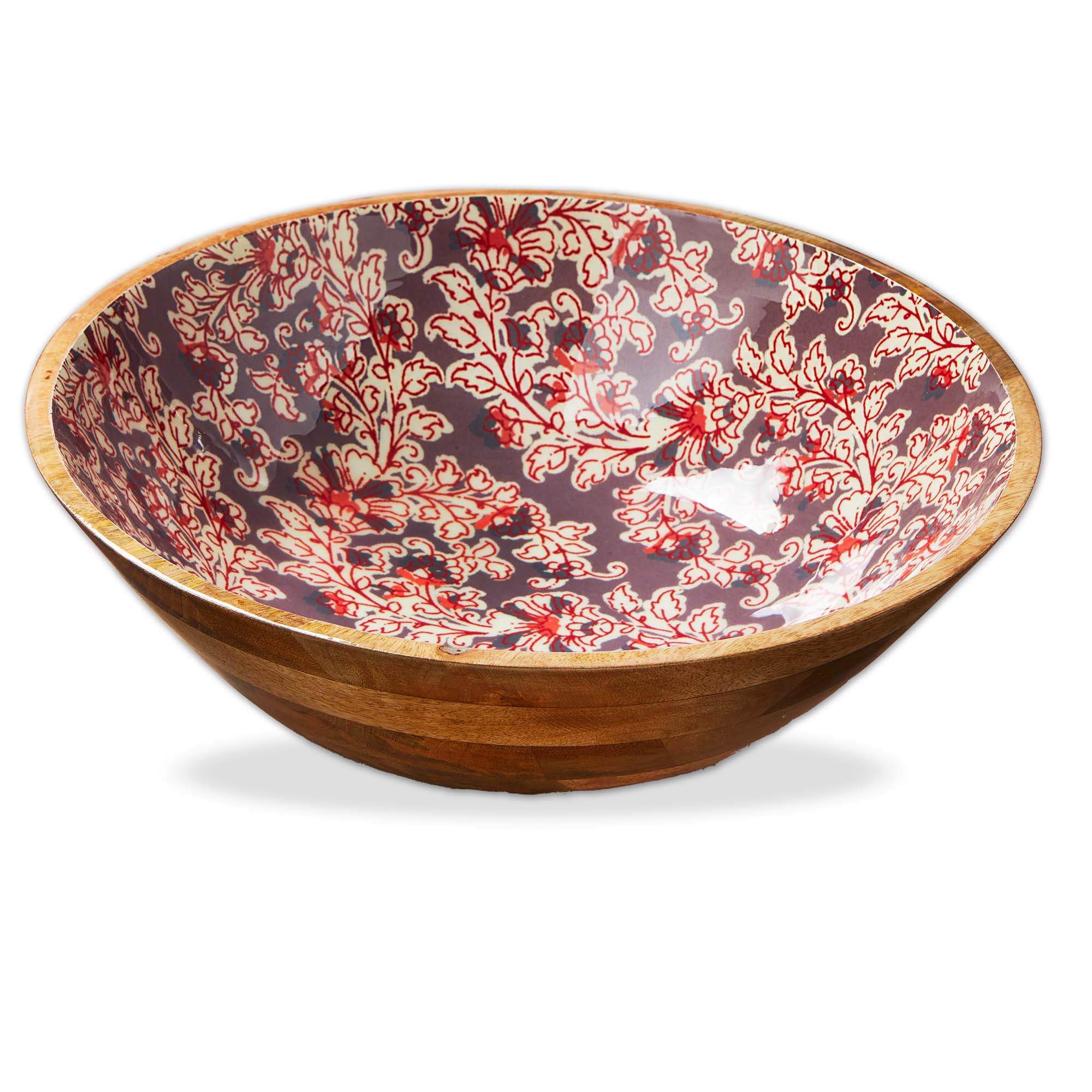 Picture of JASMINE WOOD & ENAMEL SERVING BOWL