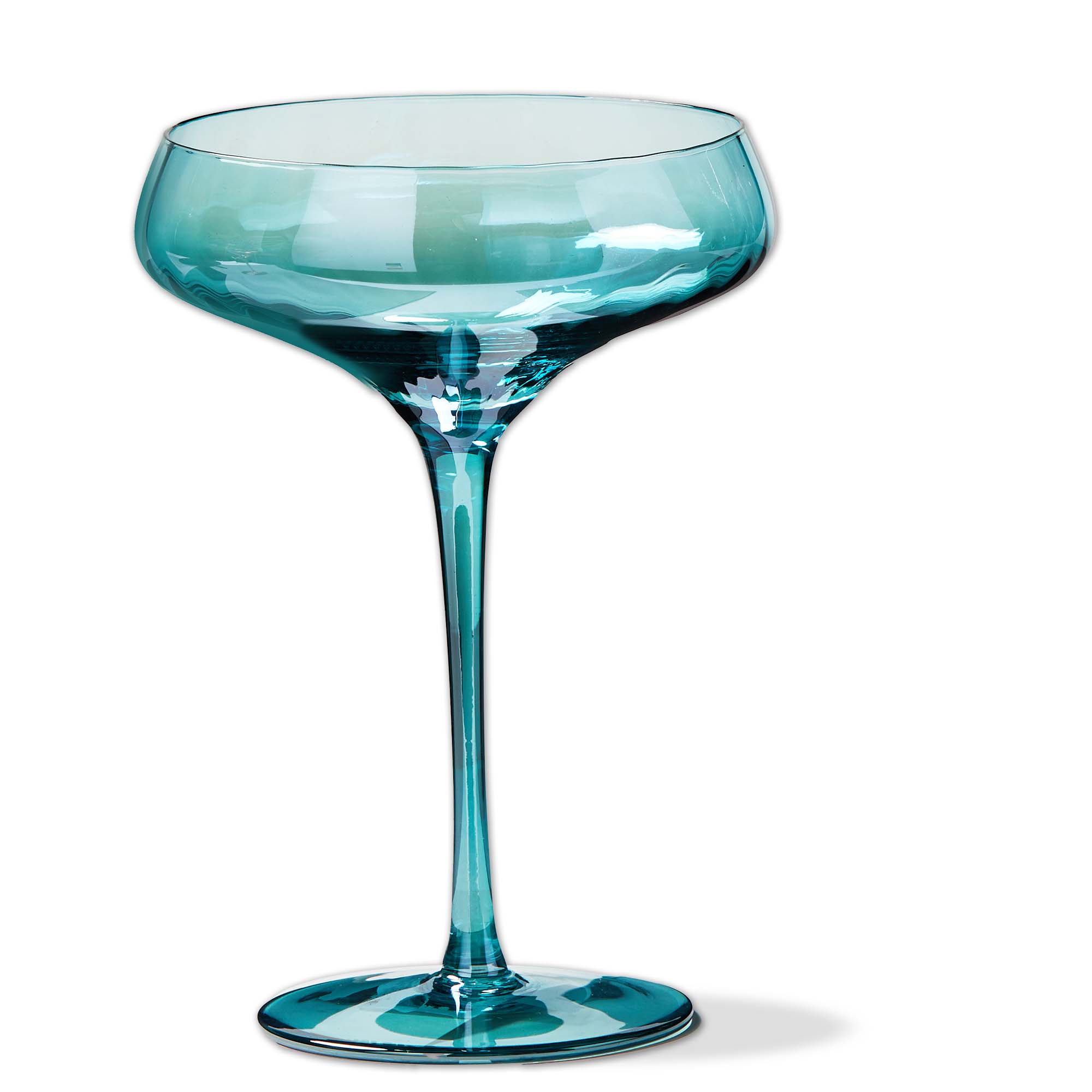 Picture of CHELSEA IRIDSCENT OPTIC COUPE GLASS AQUA
