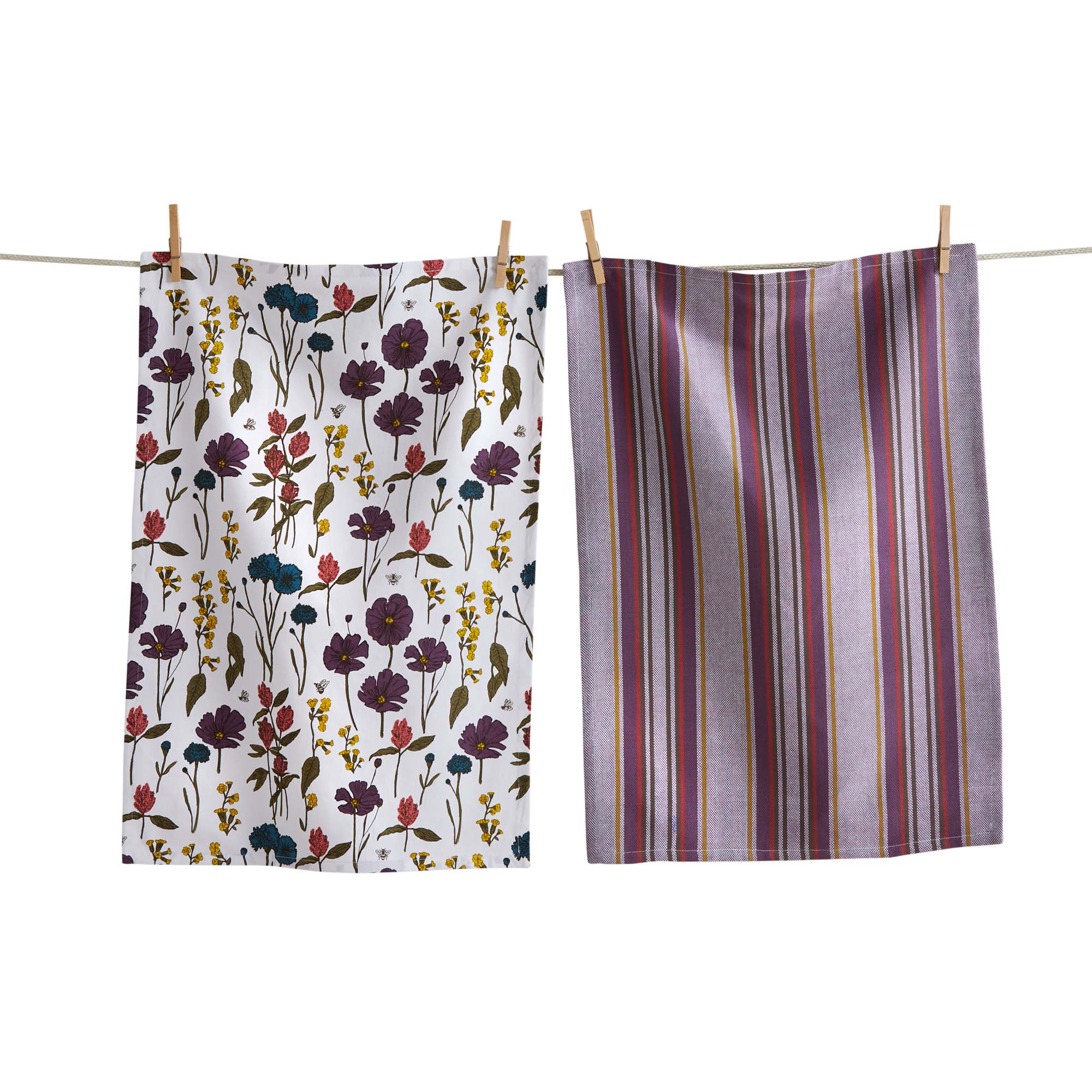 Picture of BEE FLOWERS DISHTOWEL S/2