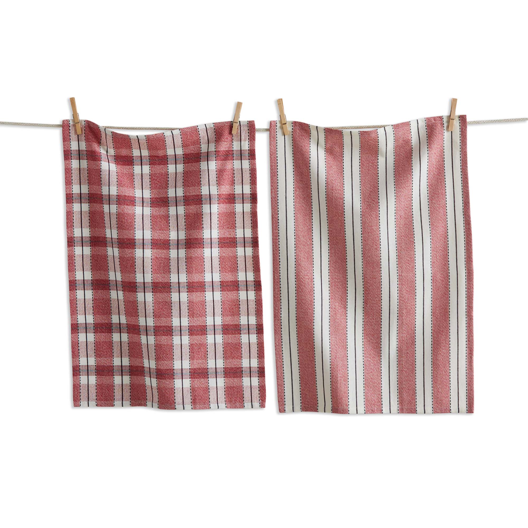 Picture of STRIPE & PLAID DISHTOWEL S2 RED MULTI
