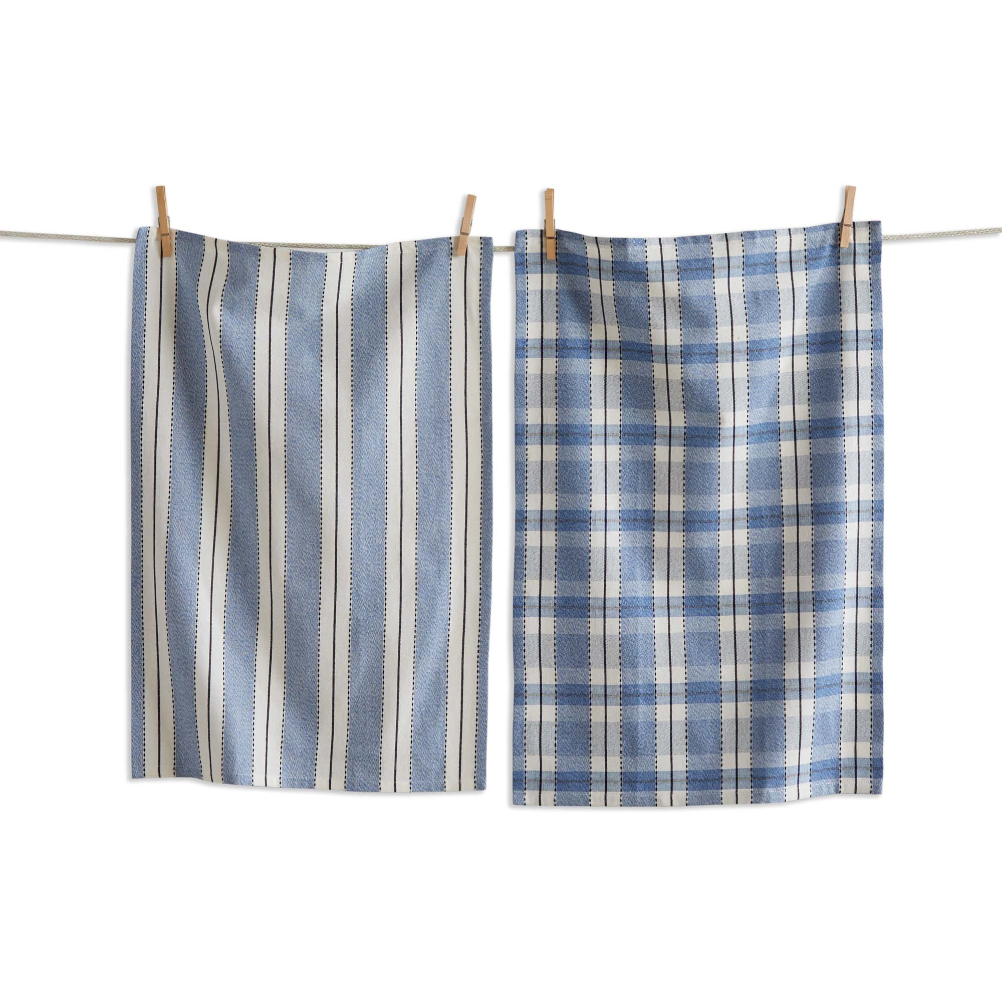 Picture of STRIPE & PLAID DISHTOWEL S2 BLUE MULTI