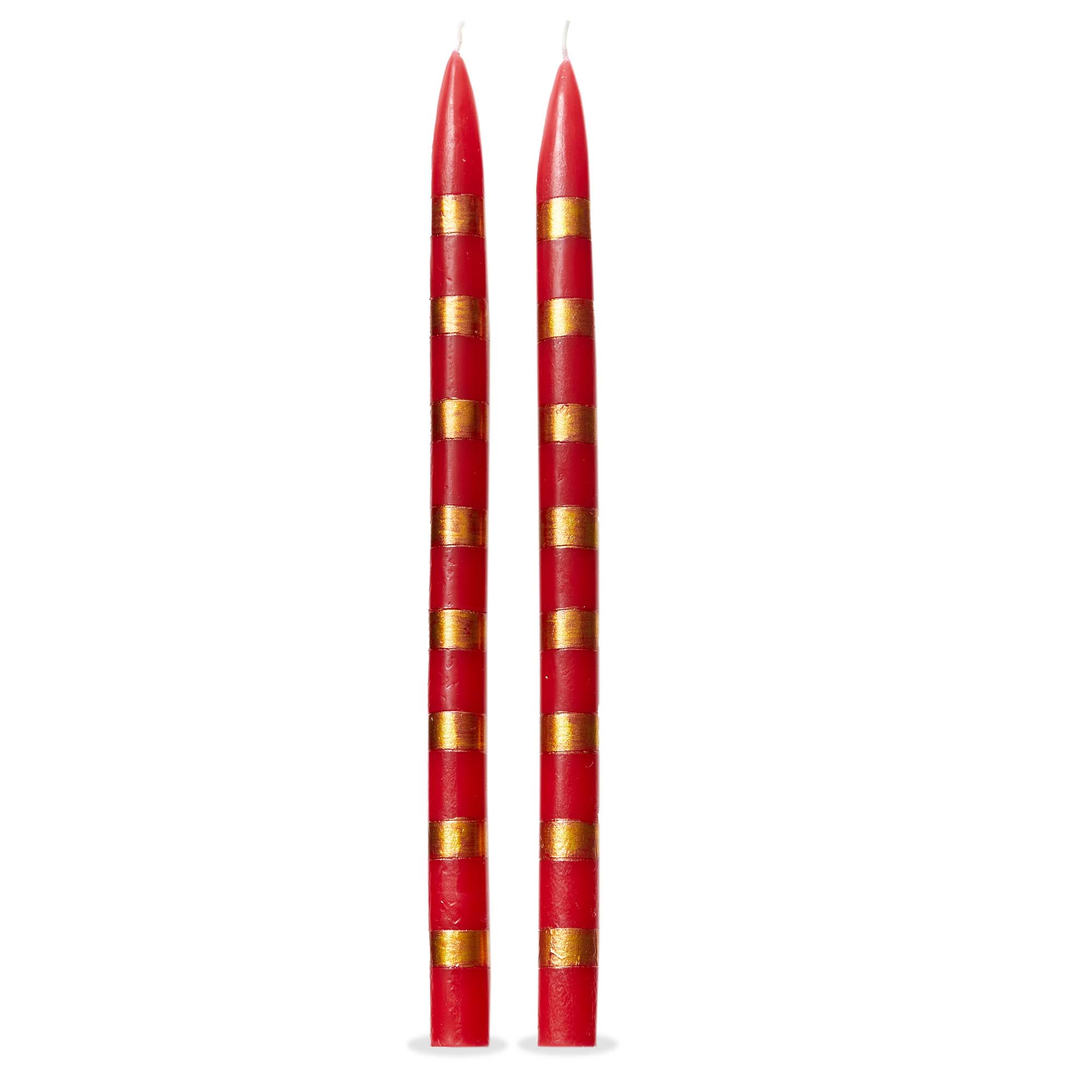 Picture of RED & GOLD STRIPES TAPER S/2