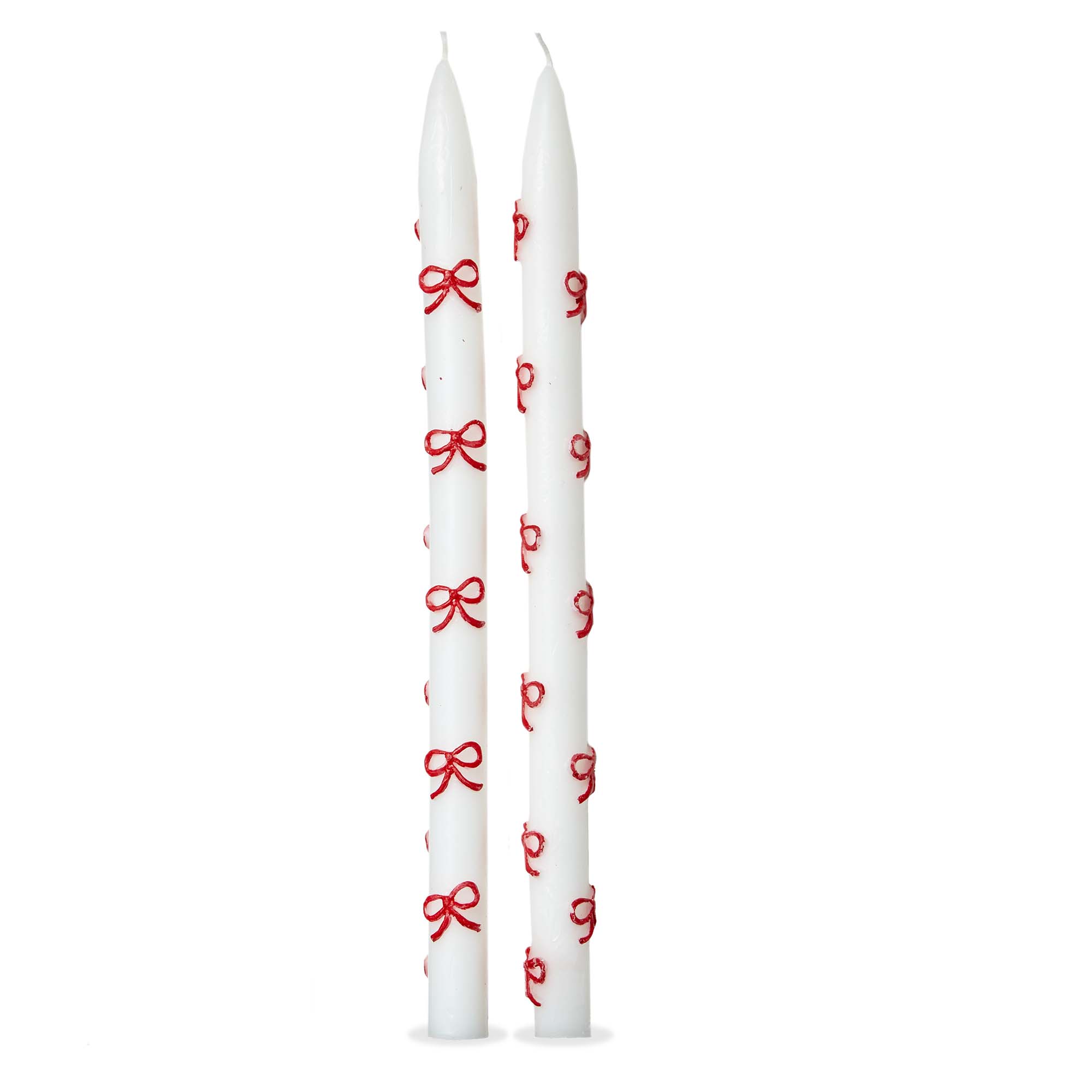 Picture of VERY MERRY BOW HAND PAINTED TAPER S/2