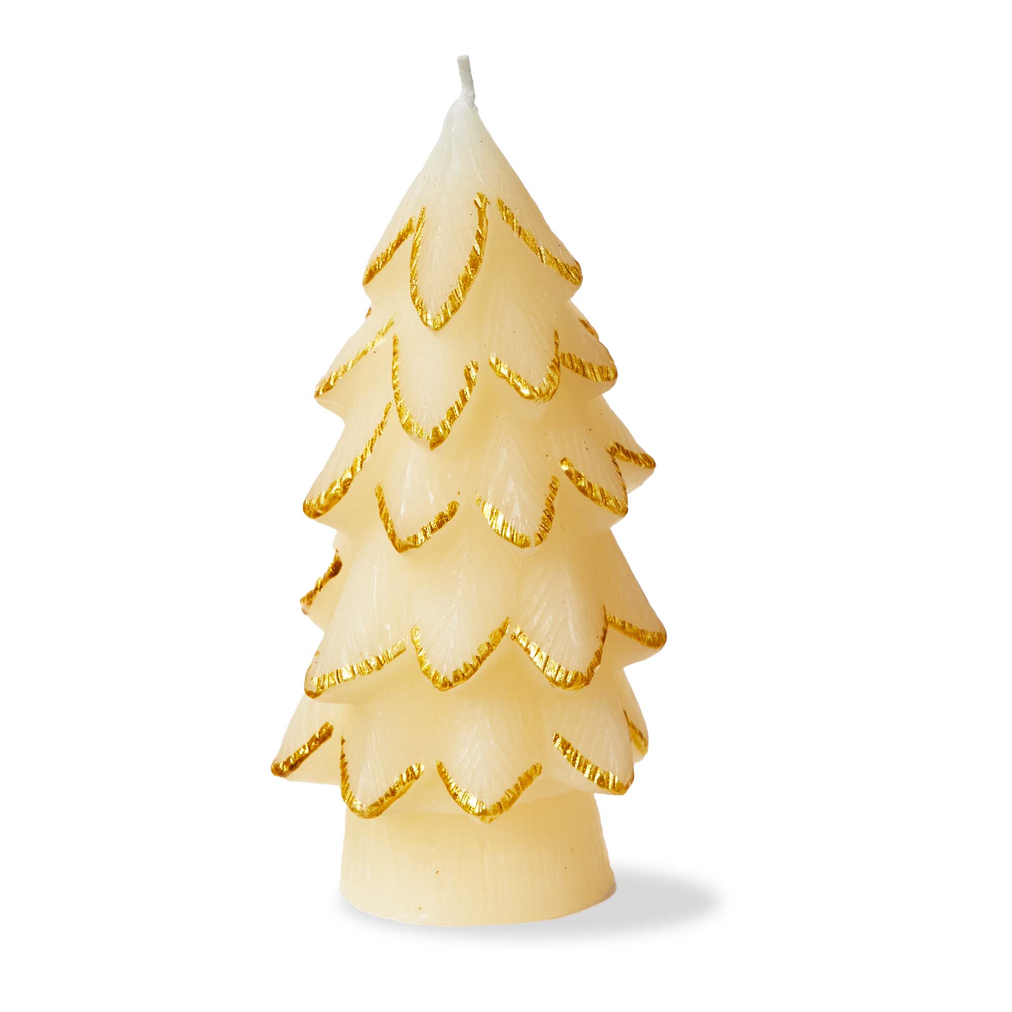 Picture of GILDED PINE TREE CANDLE SM IVORY