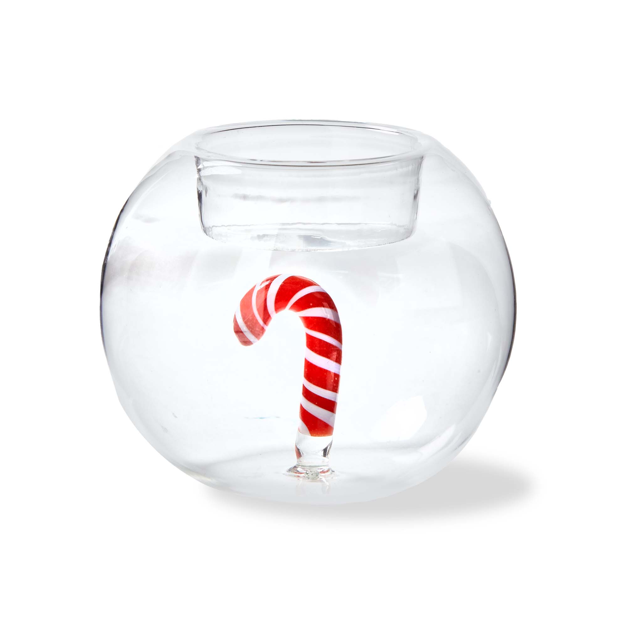 Picture of CANDY CANE GLOBE TEALIGHT HOLDER