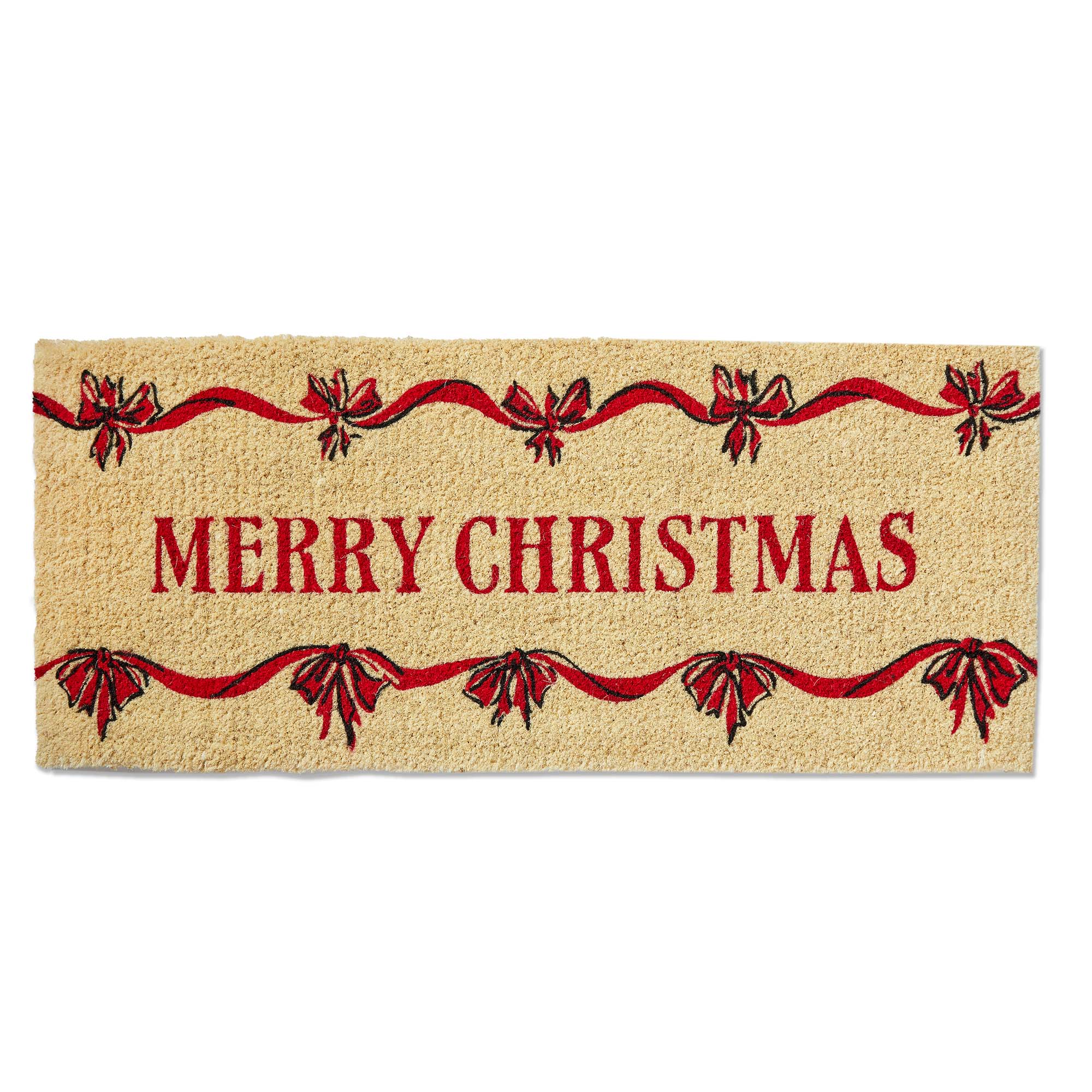 Picture of MERRY CHRISTMAS BOWS ESTATE COIR MAT