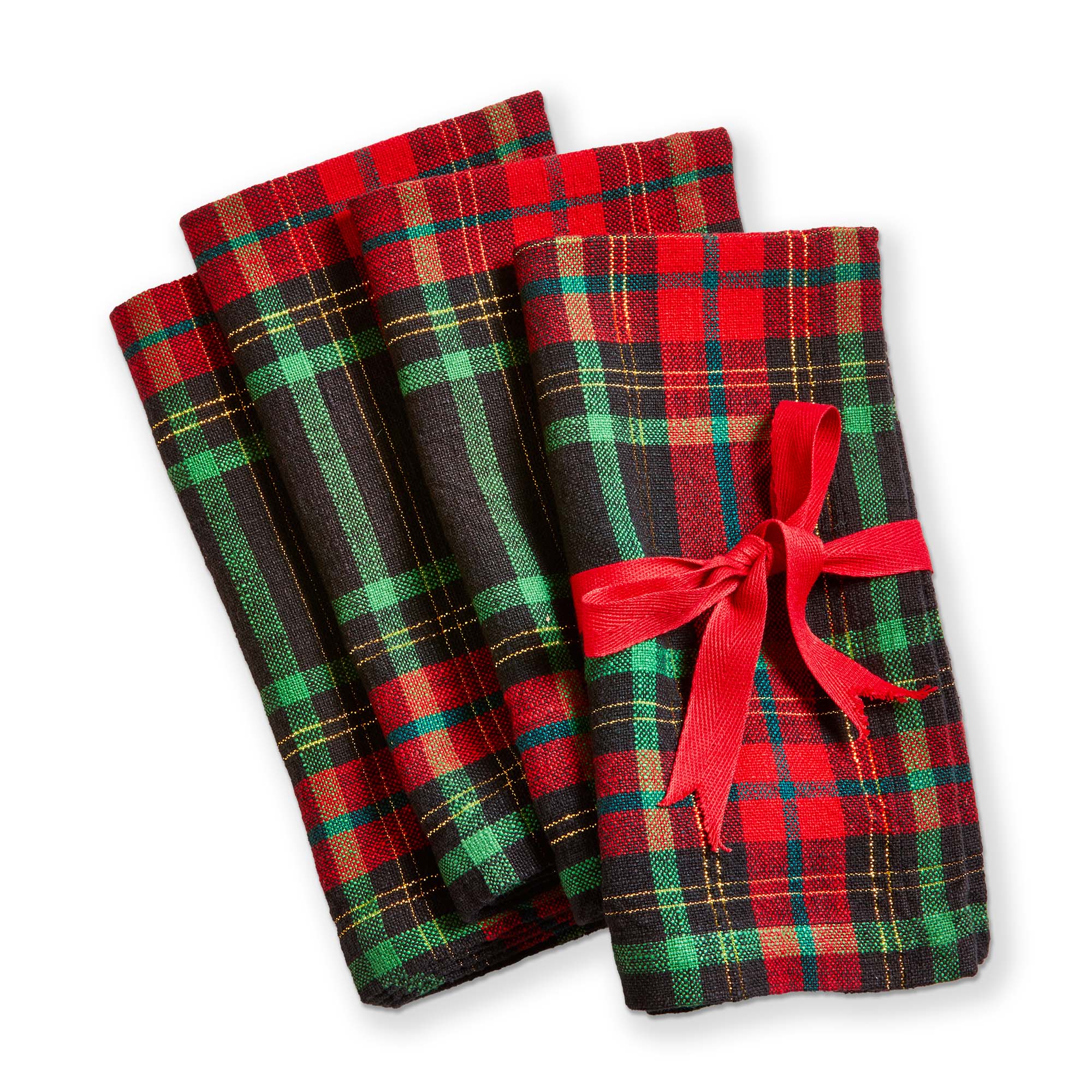 Picture of CHRISTMAS PLAID NAPKIN SET/4