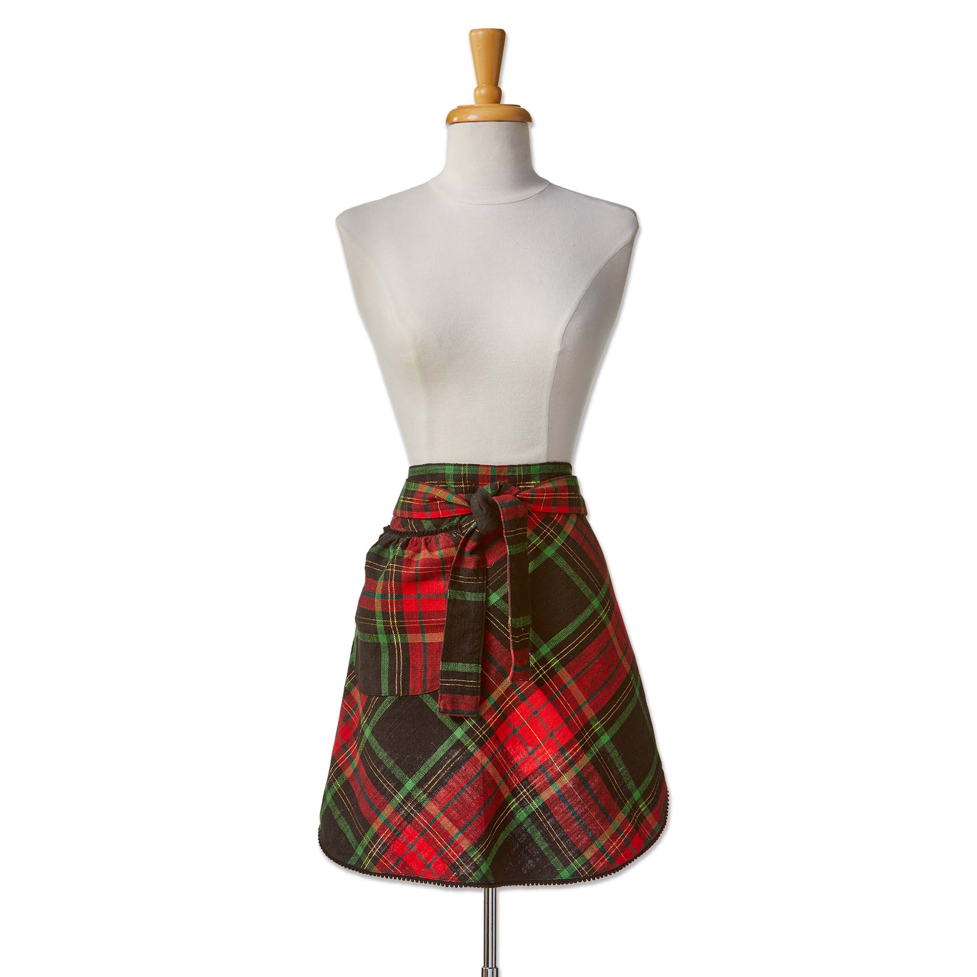 Picture of CHRISTMAS PLAID HOSTESS HALF APRON