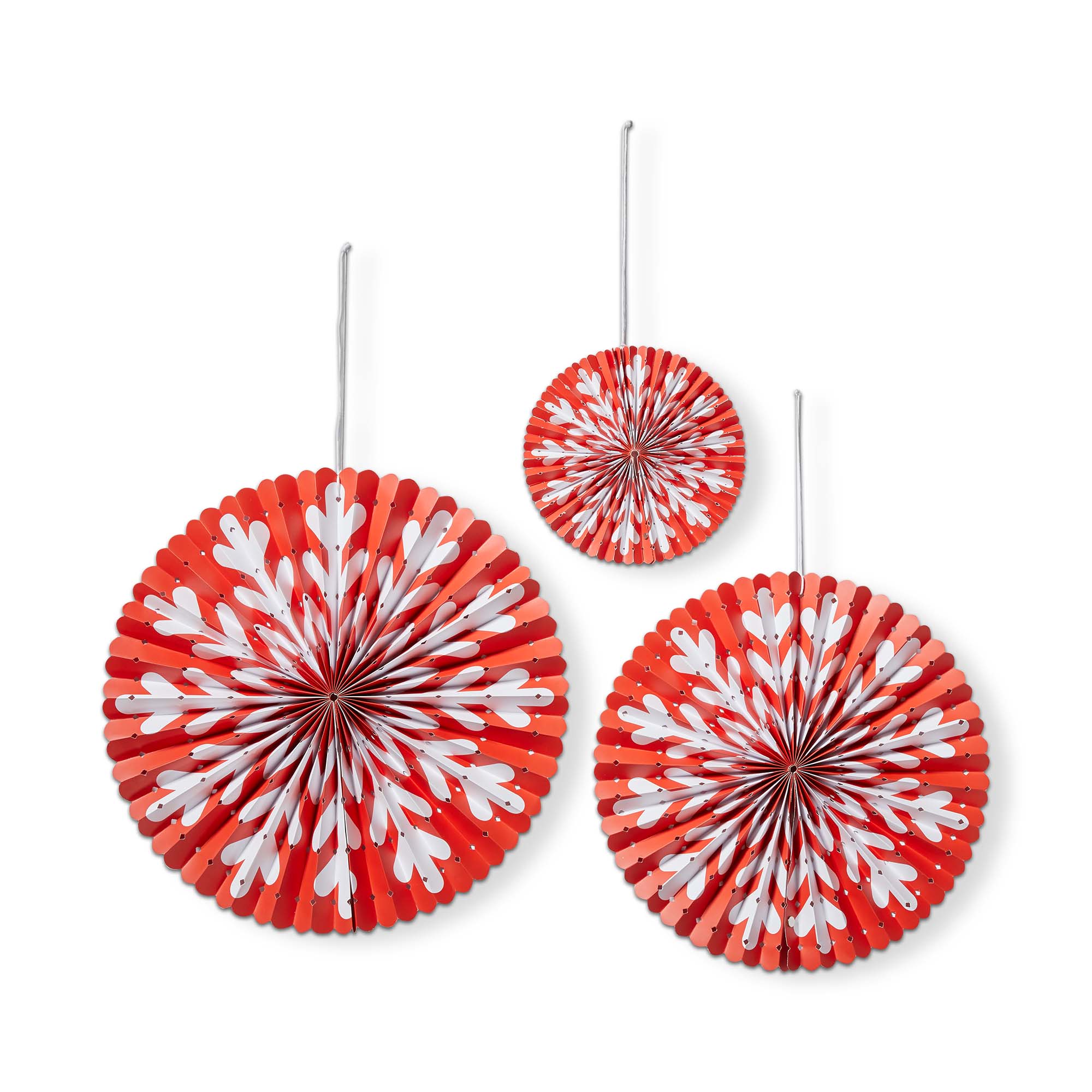 Picture of SNOWFLAKE PAPER FAN DECOR S/3