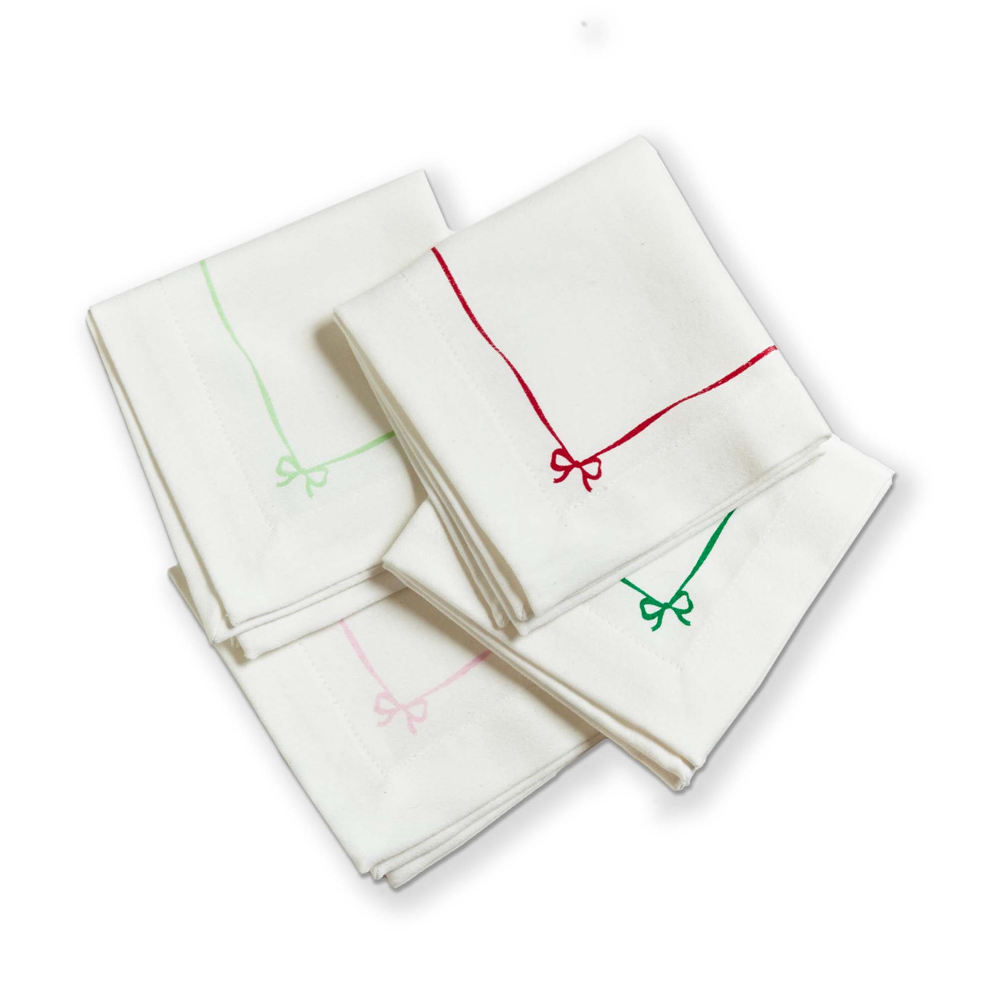 Picture of VERY MERRY BOW COCKTAIL NAPKIN S/4