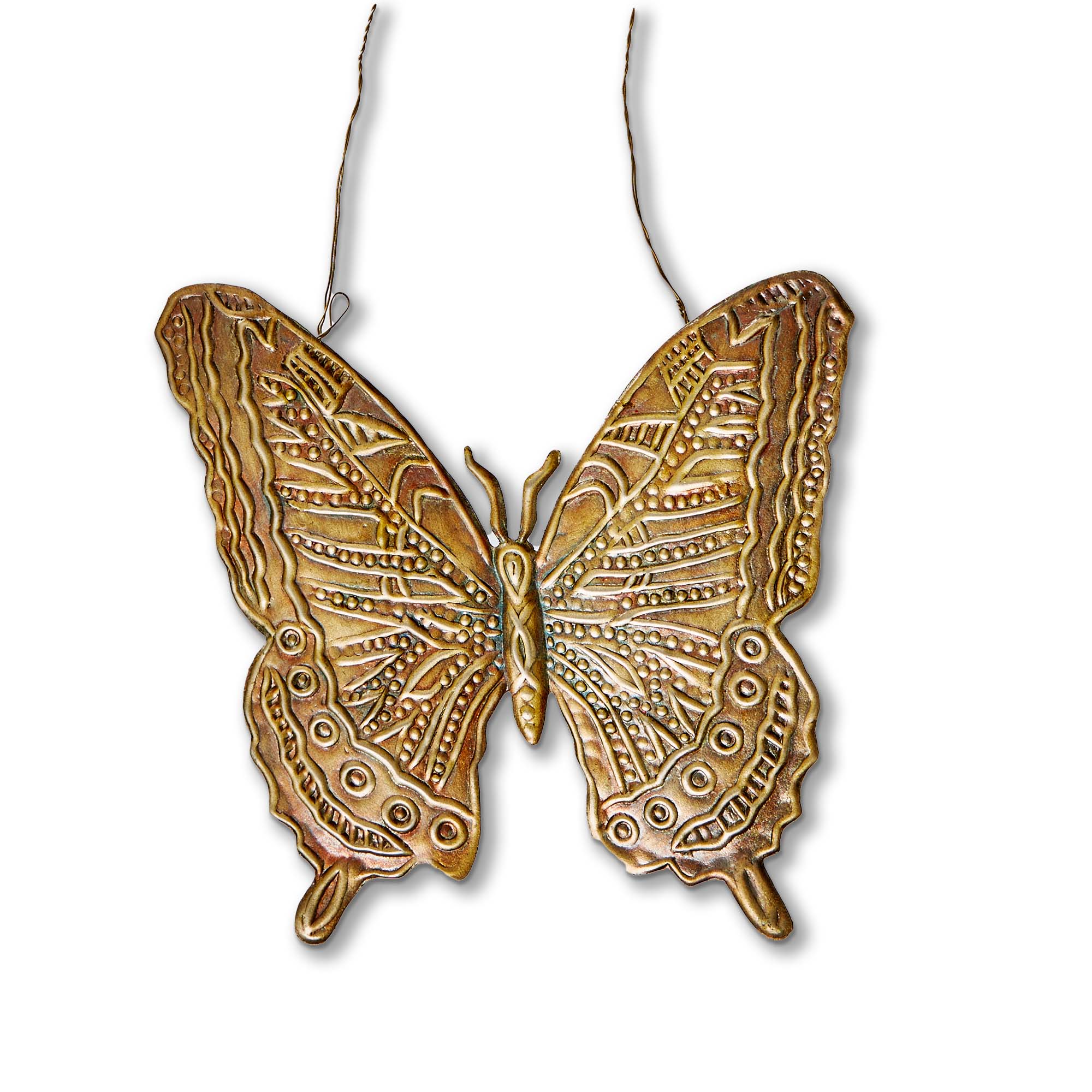 Picture of BUTTERFLY STAMPED METAL ORNAMENT