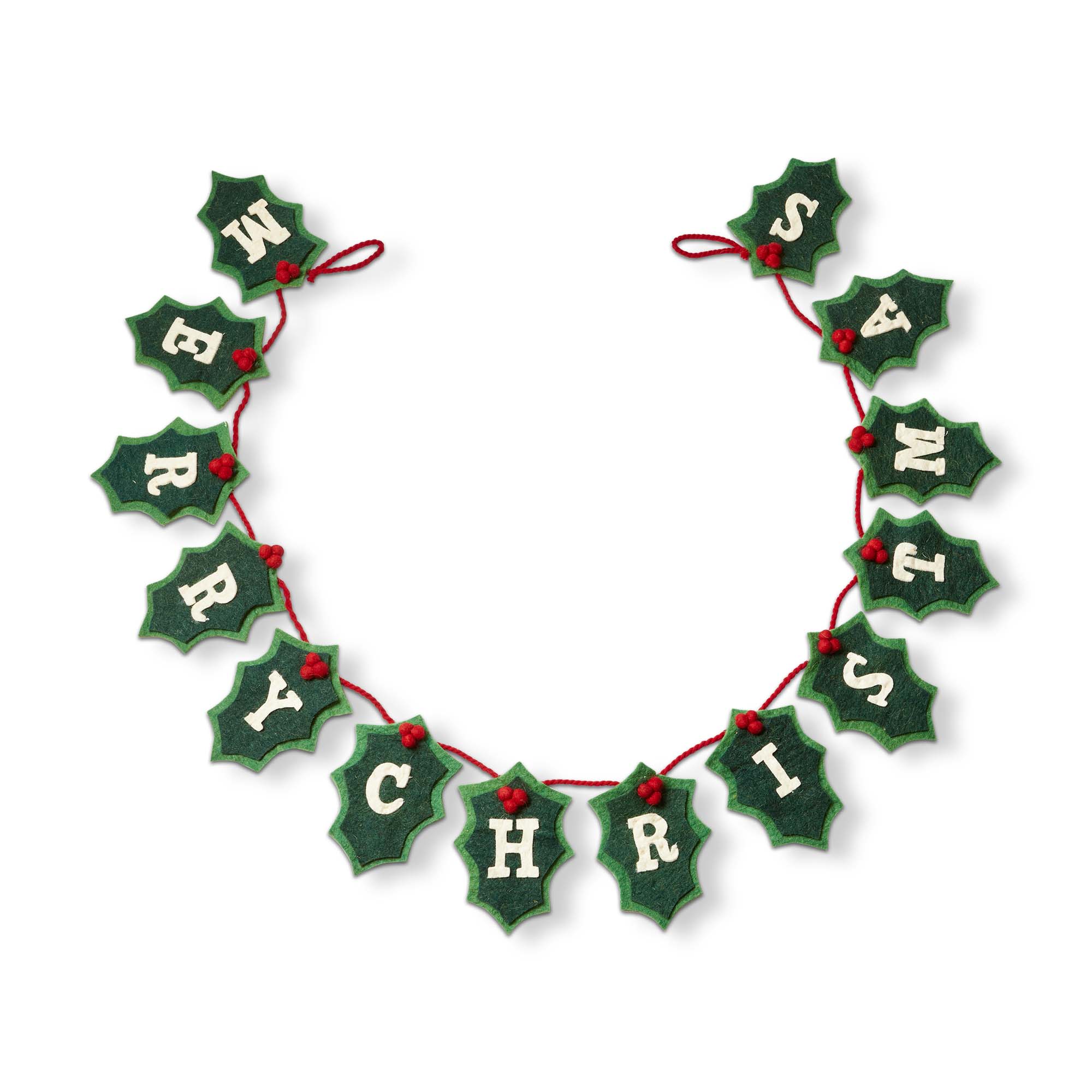 Picture of MERRY CHRISTMAS HOLLY FELT GARLAND