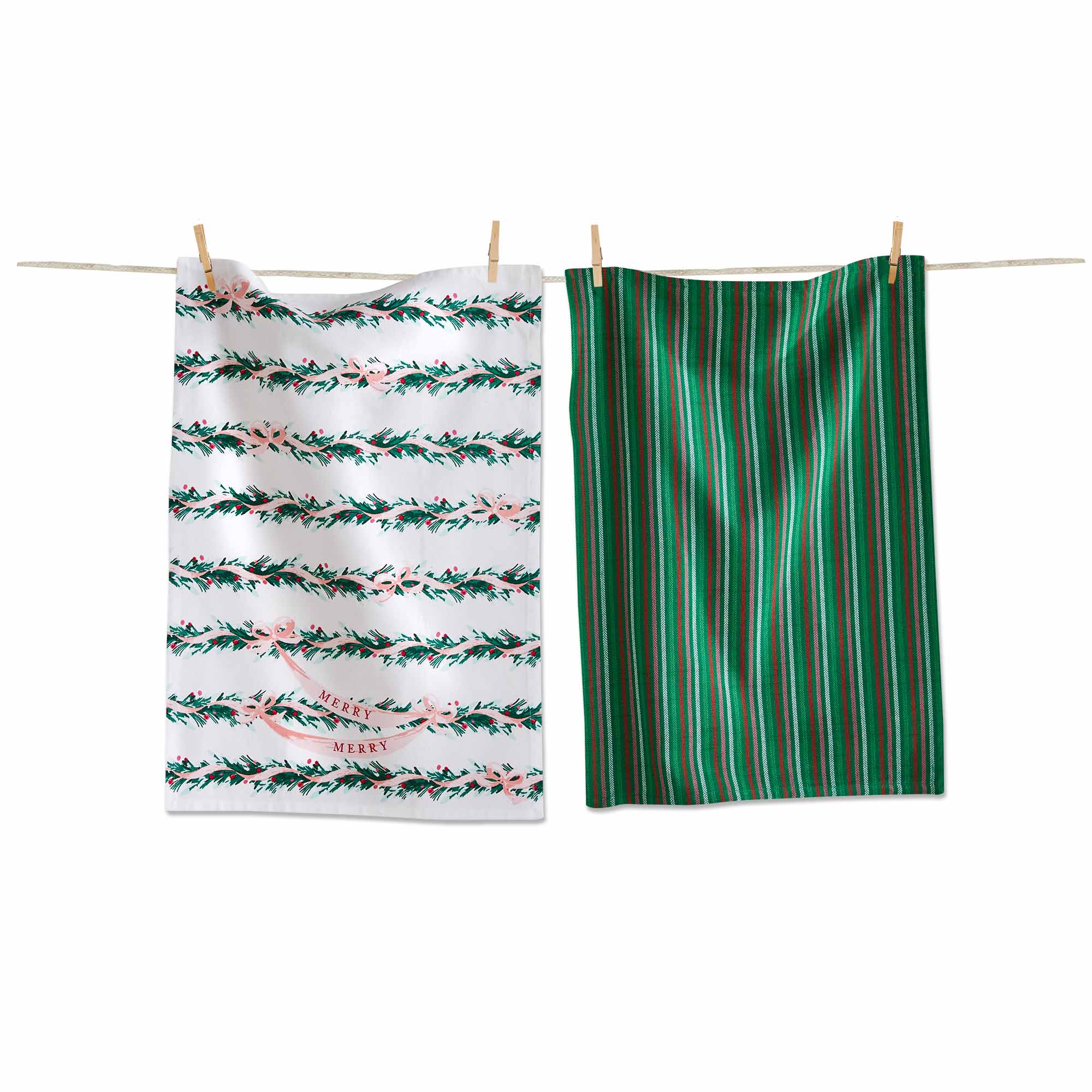 Picture of VERY MERRY GARLAND DISHTOWEL S/2
