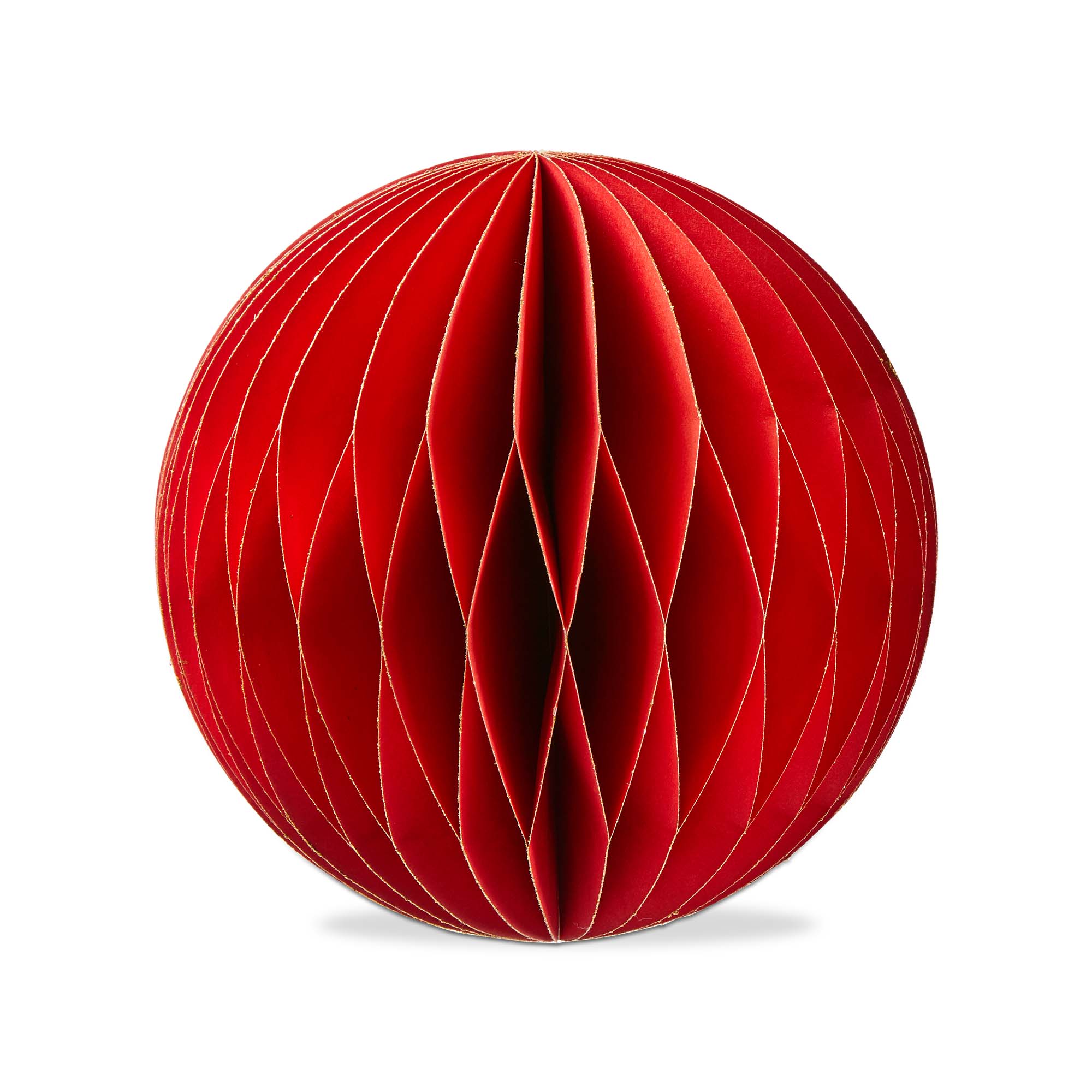 Picture of GLIMMER PAPER BALL DECOR LARGE RED