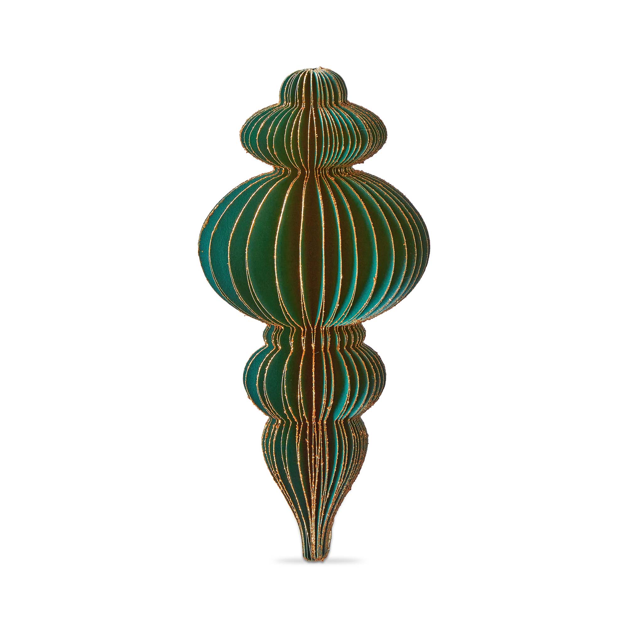 Picture of GLIMMER PAPER FINIAL DECOR TALL GREEN