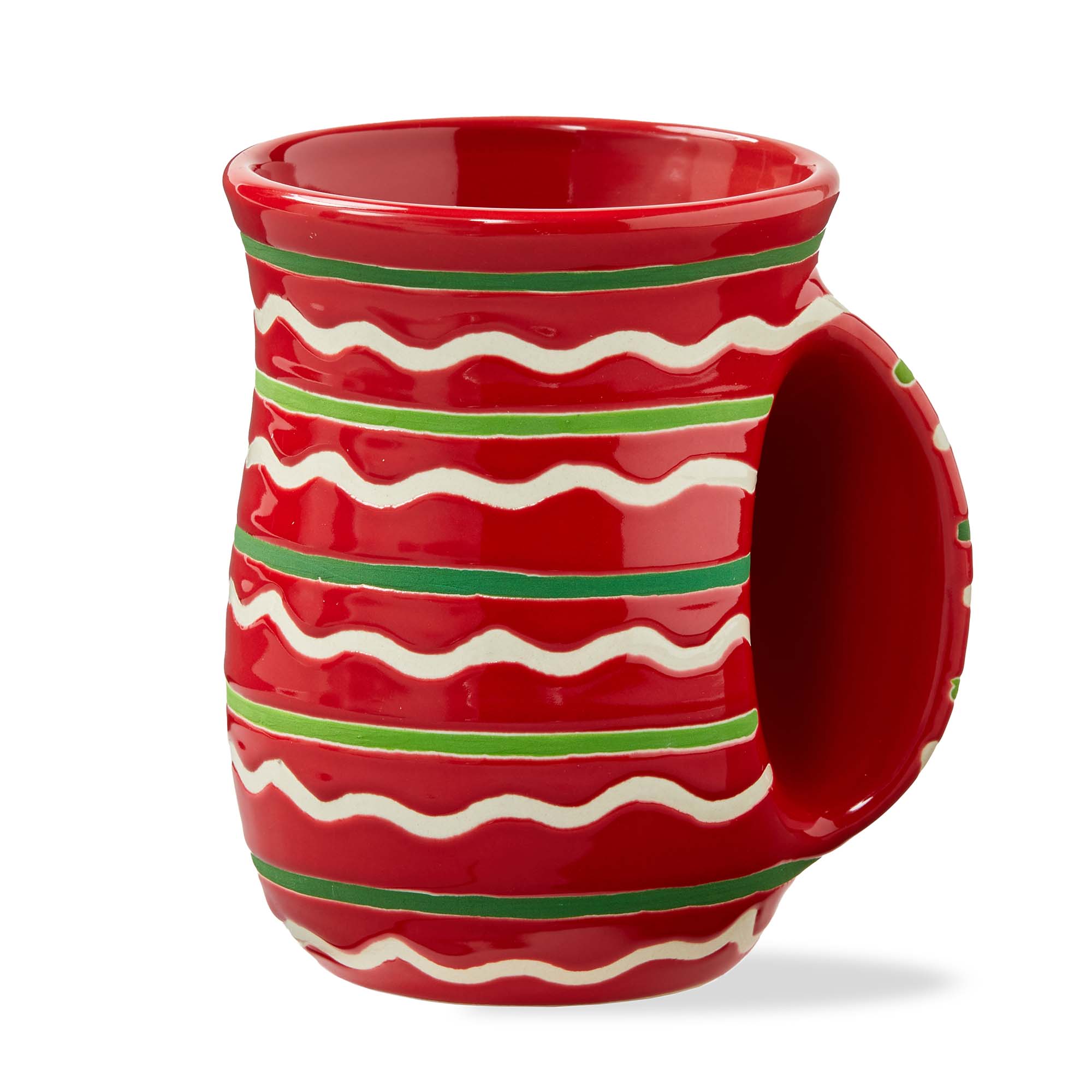 Picture of FESTIVE STRIPE HANDWARMER MUG RED MULTI