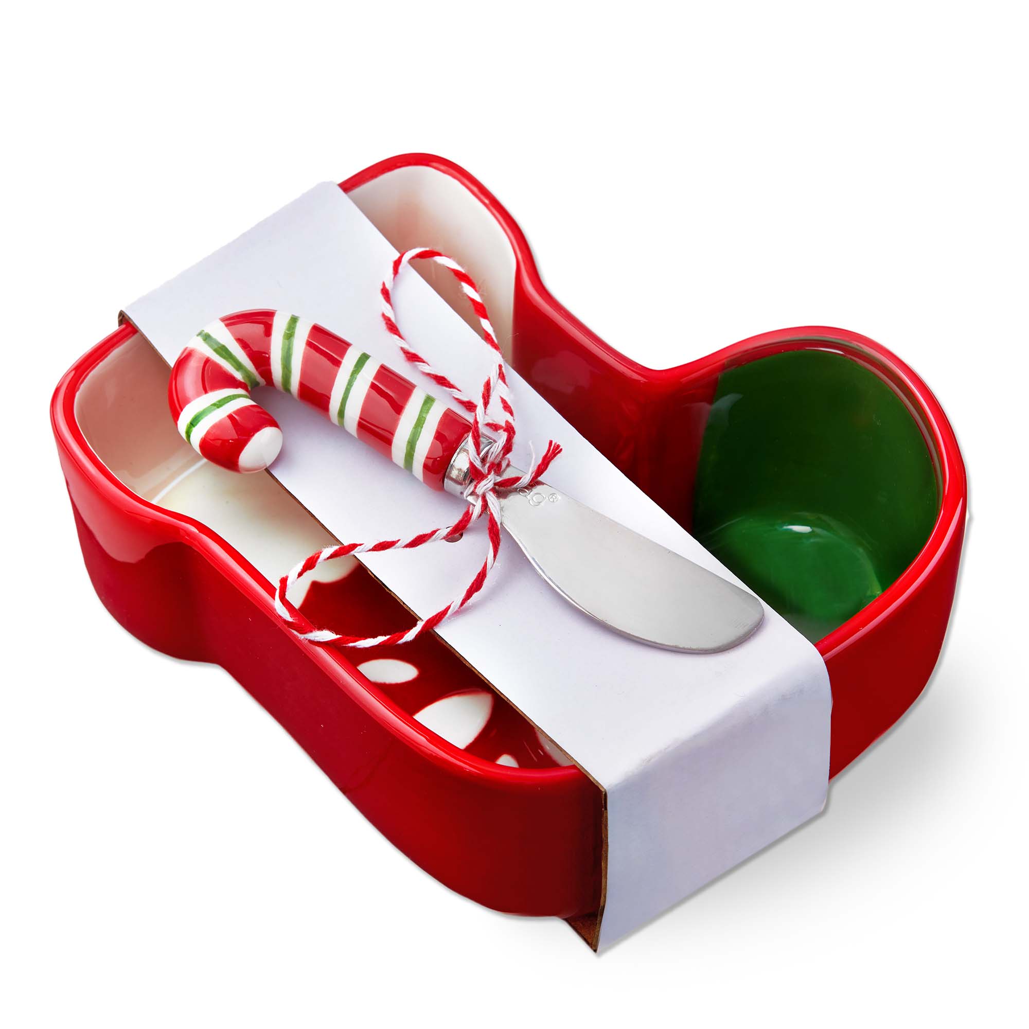 Picture of STOCKING BWL & CANDY CANE SPRDR S/2