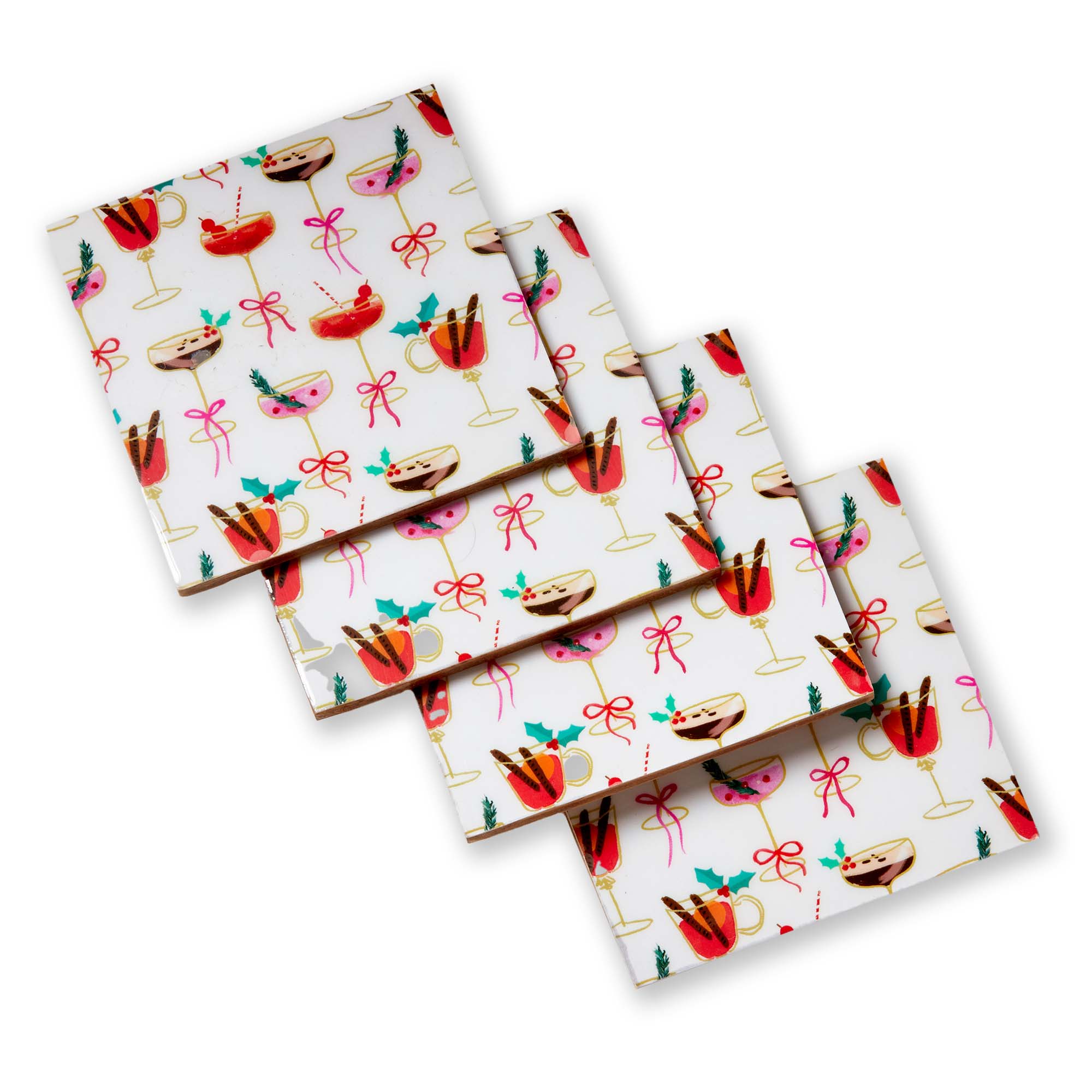 Picture of VERY MERRY COCKTAIL COASTER S/4