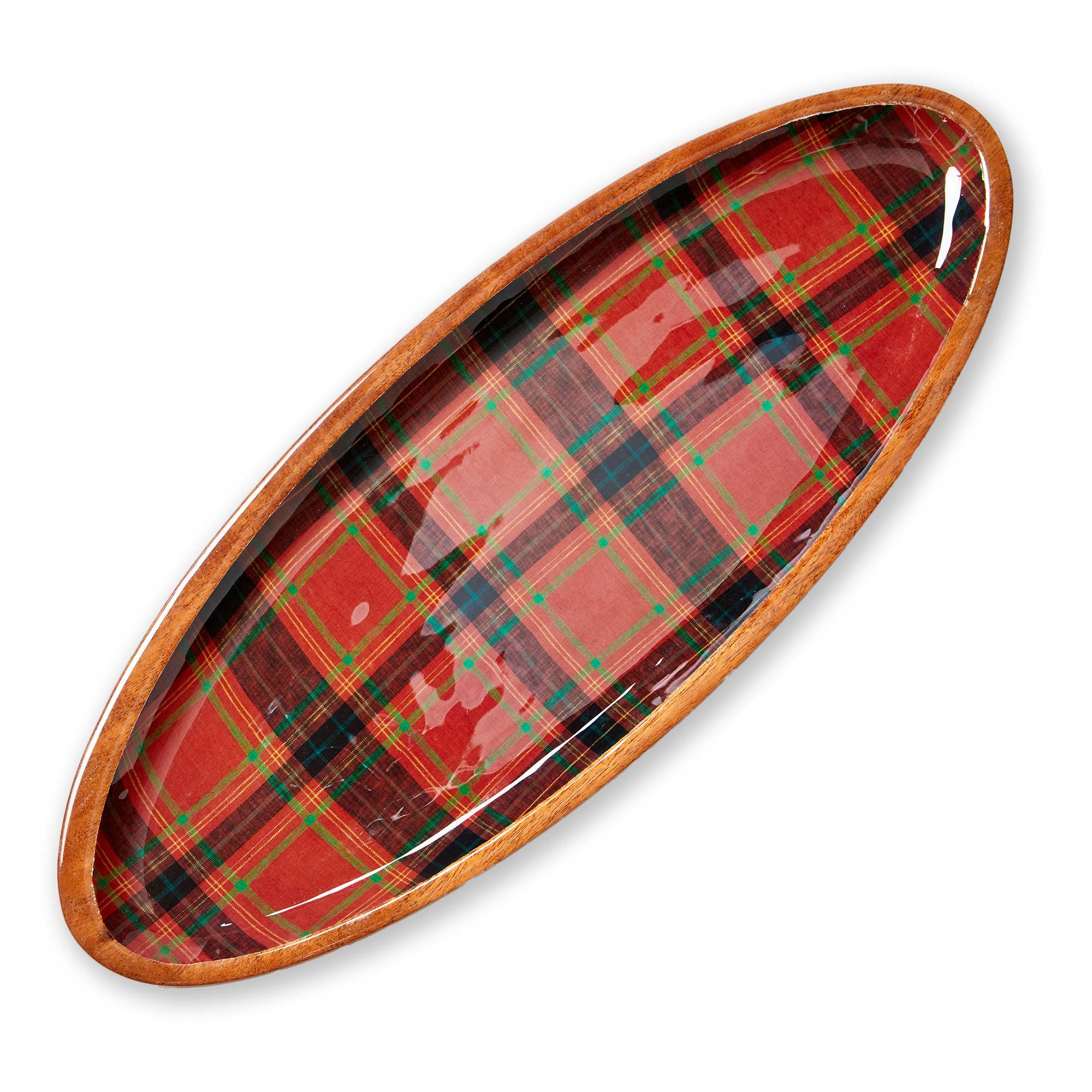 Picture of HOLIDAY PLAID WOOD & ENAMEL PLTR LG