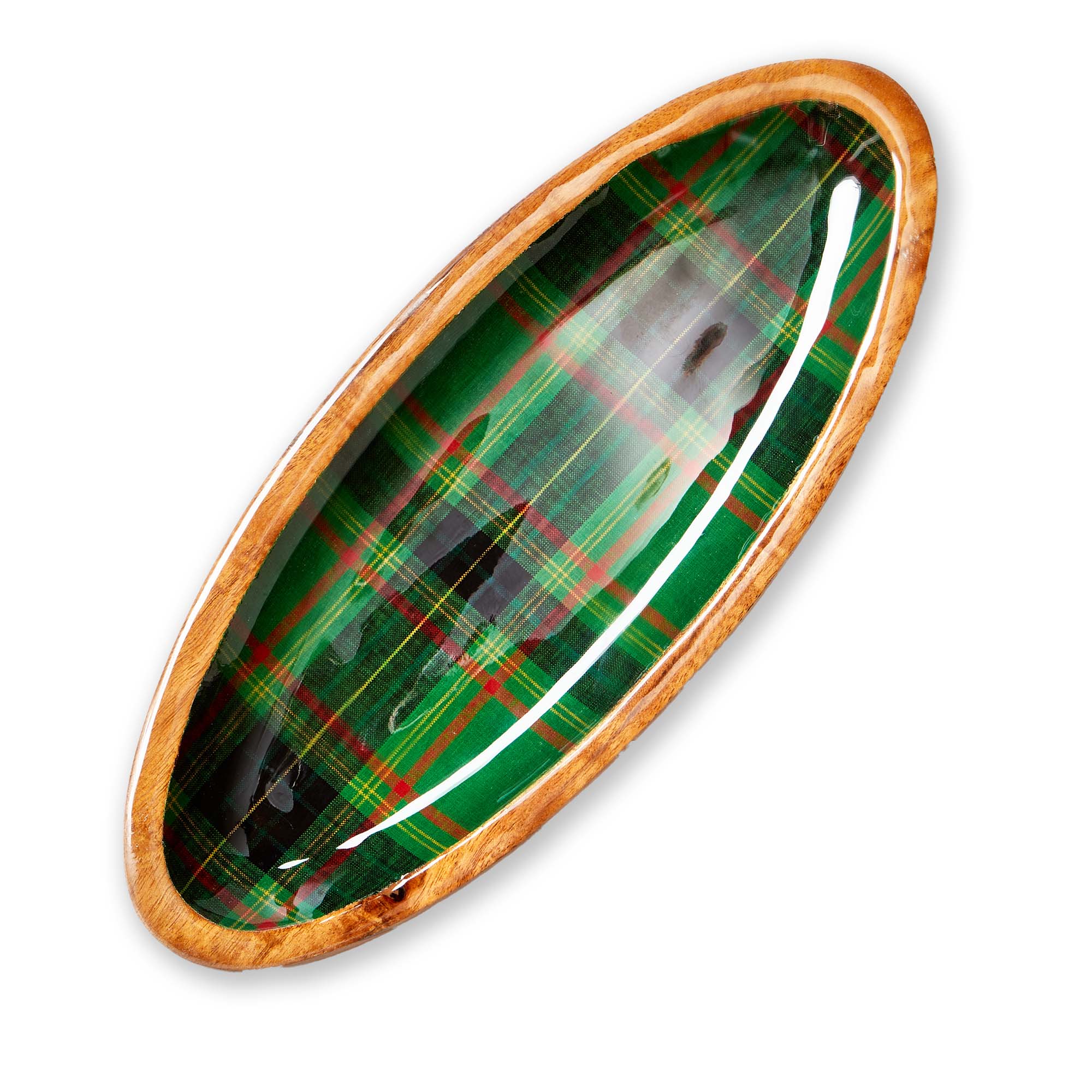 Picture of HOLIDAY PLAID WOOD & ENAMEL PLTR SM