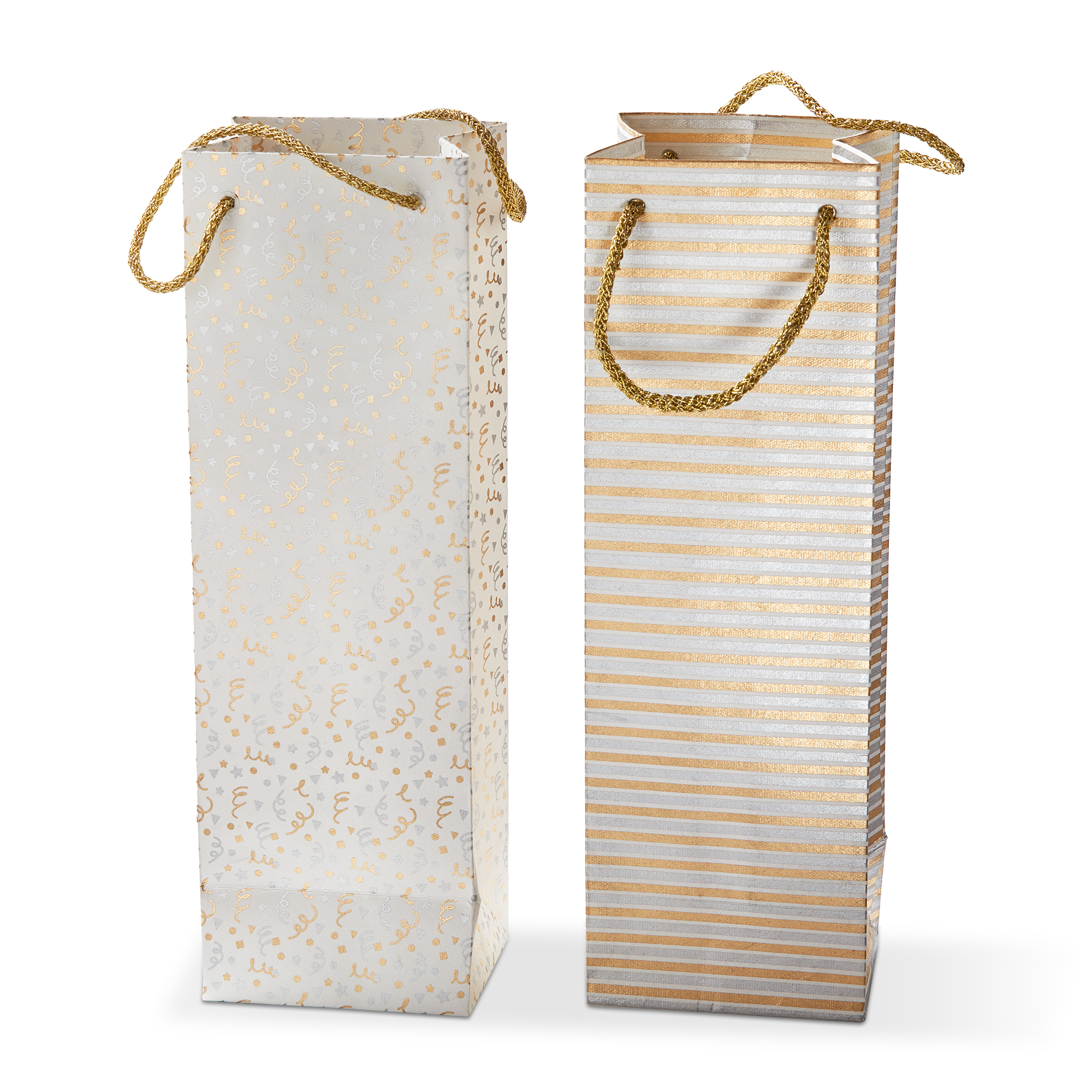 Picture of METALLIC WINE BAG S/2