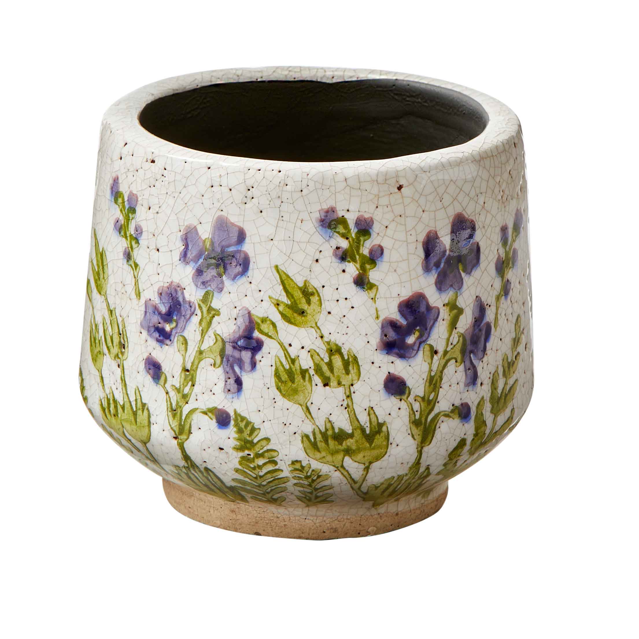 Picture of WILD FLOWER FOOTED PLANTER SMALL