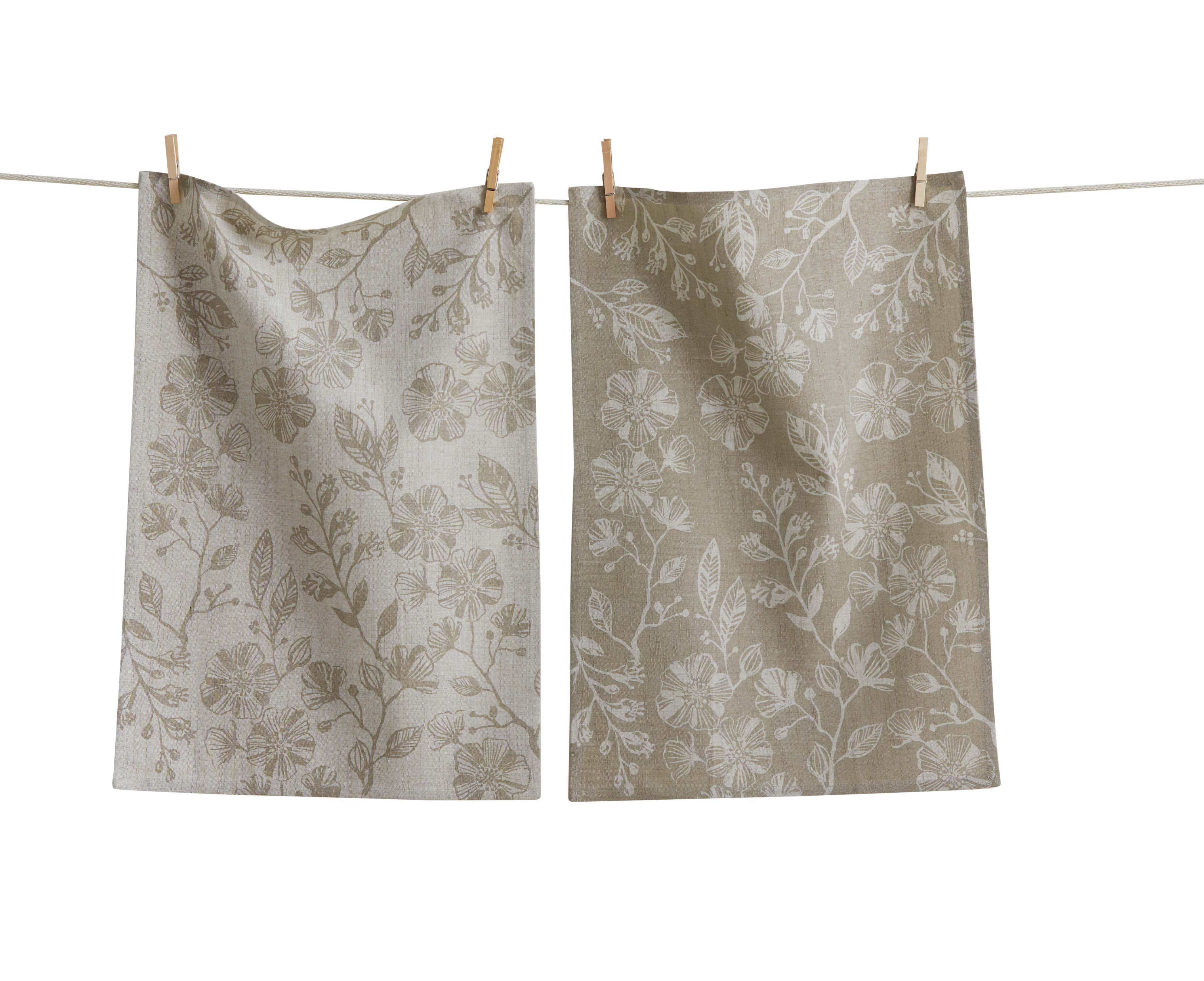 Picture of CANYON PRINT FLORAL DISHTOWEL S/2 WHITE