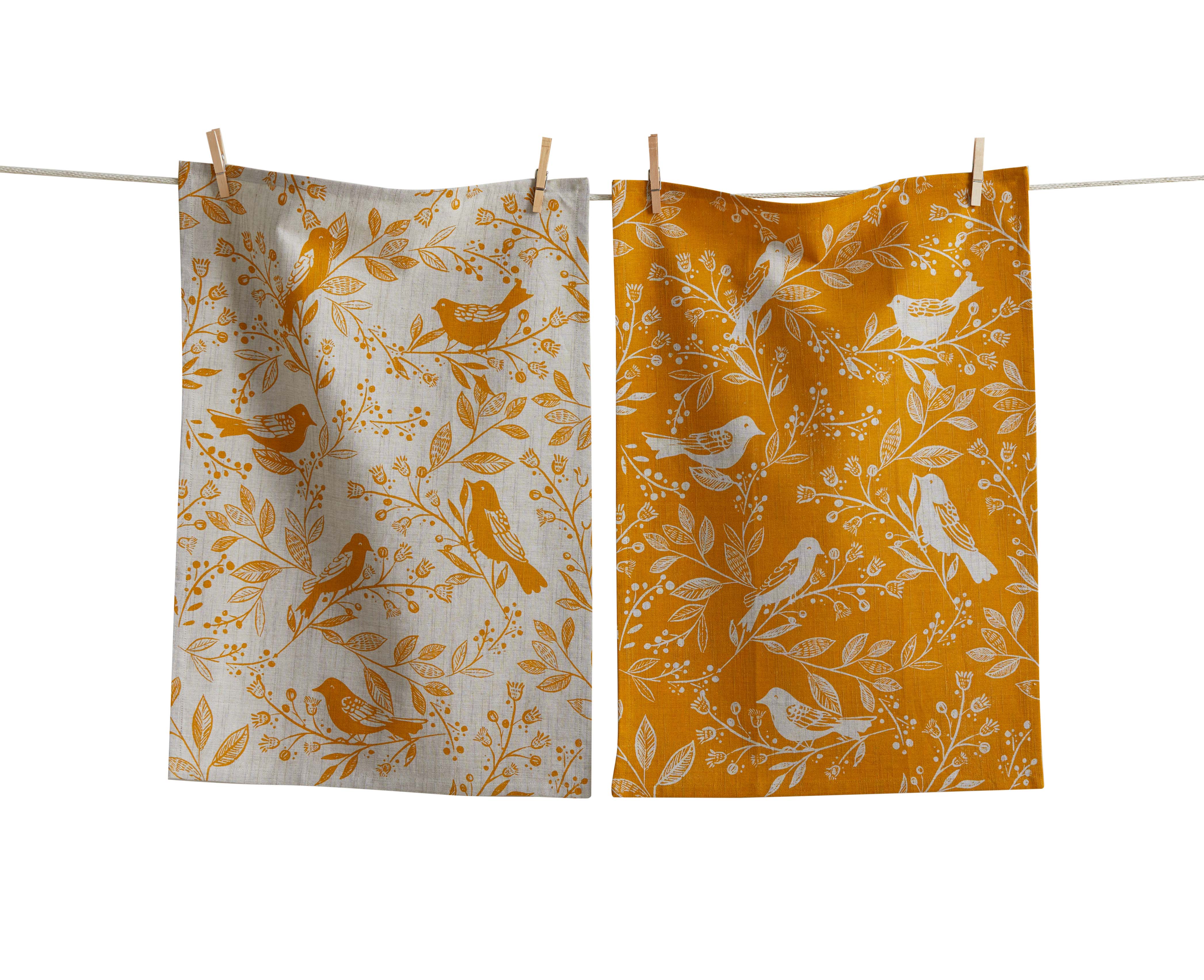 Picture of CANYON PRINT BIRDS & VINES DT S/2 OCHRE