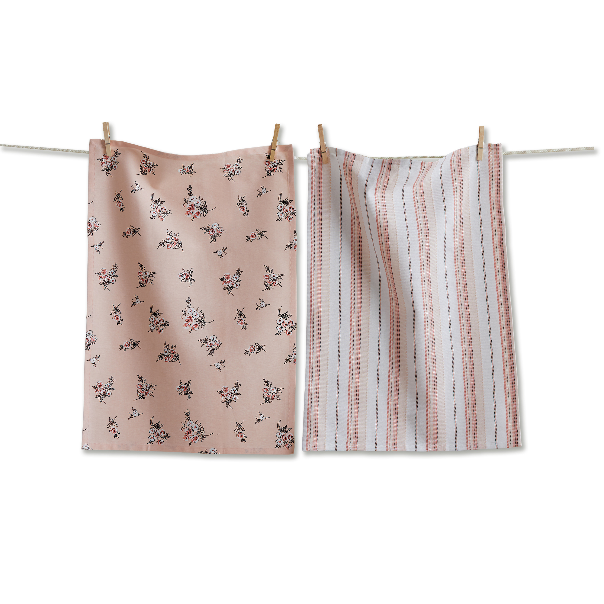 Picture of PEACH ROSES DISHTOWEL S/2