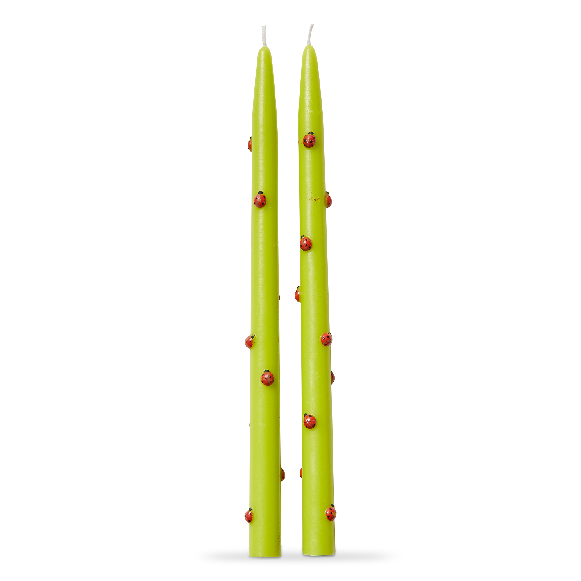 Picture of GARDEN LADYBUG HAND PAINTED TAPER S/2