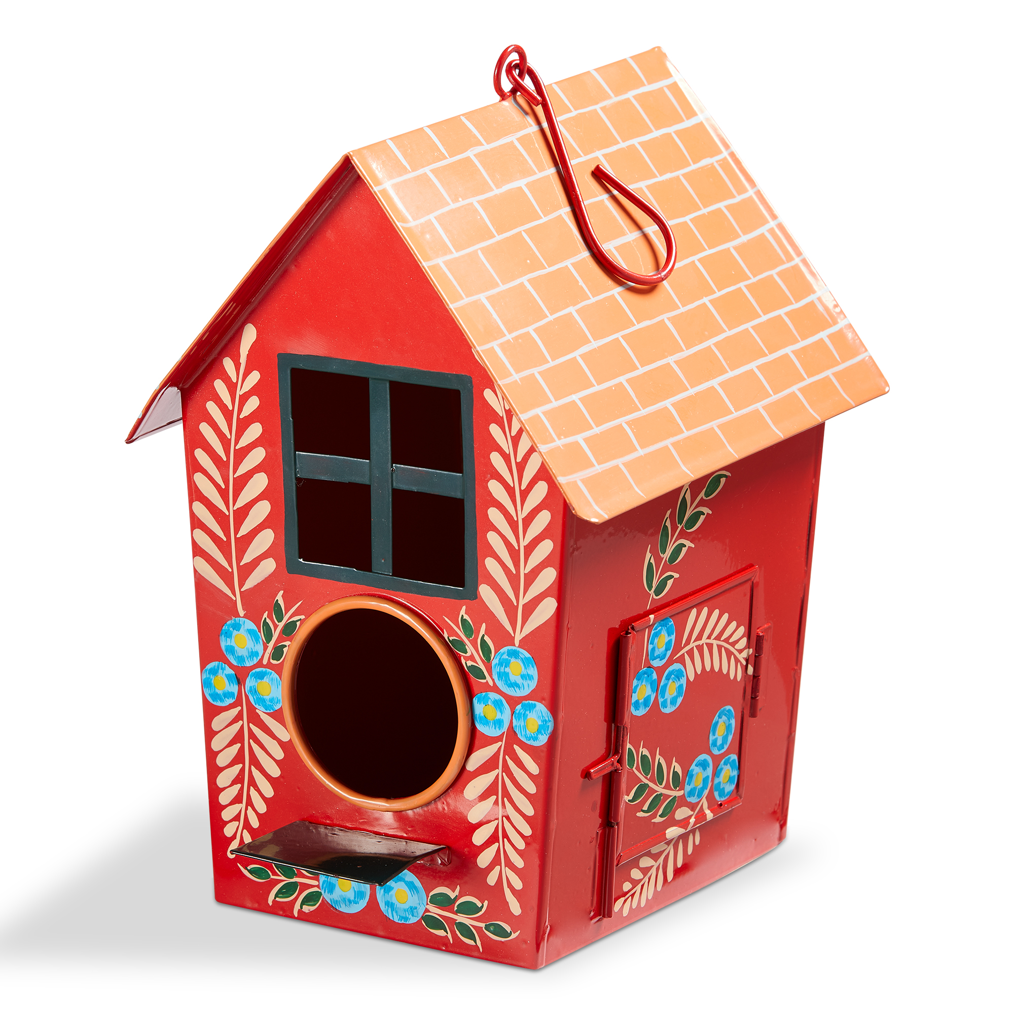 Picture of HAND PAINTED FEATHERS BIRD HOUSE